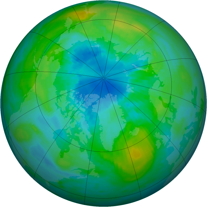 Arctic ozone map for 01 October 1982